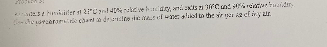AiR enters a humidifier at 2 5 C and 4 0 %