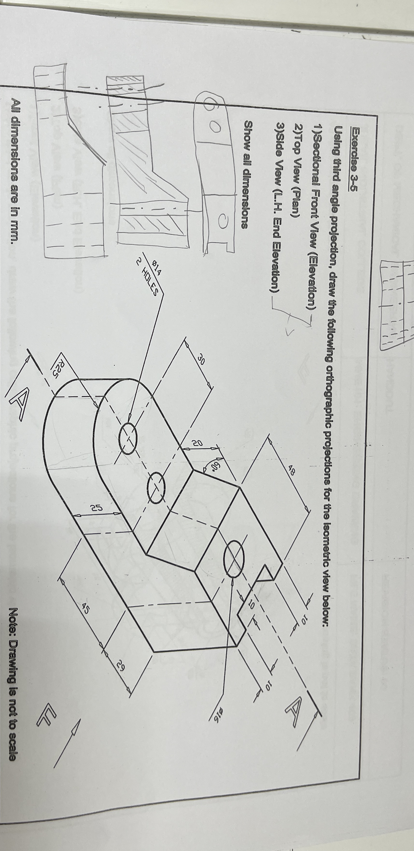 Use third angle projection... i need scale for