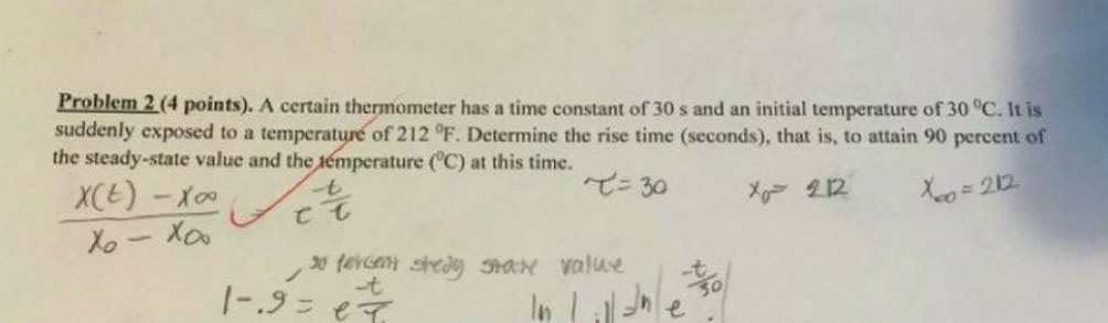 first order system with step input certain