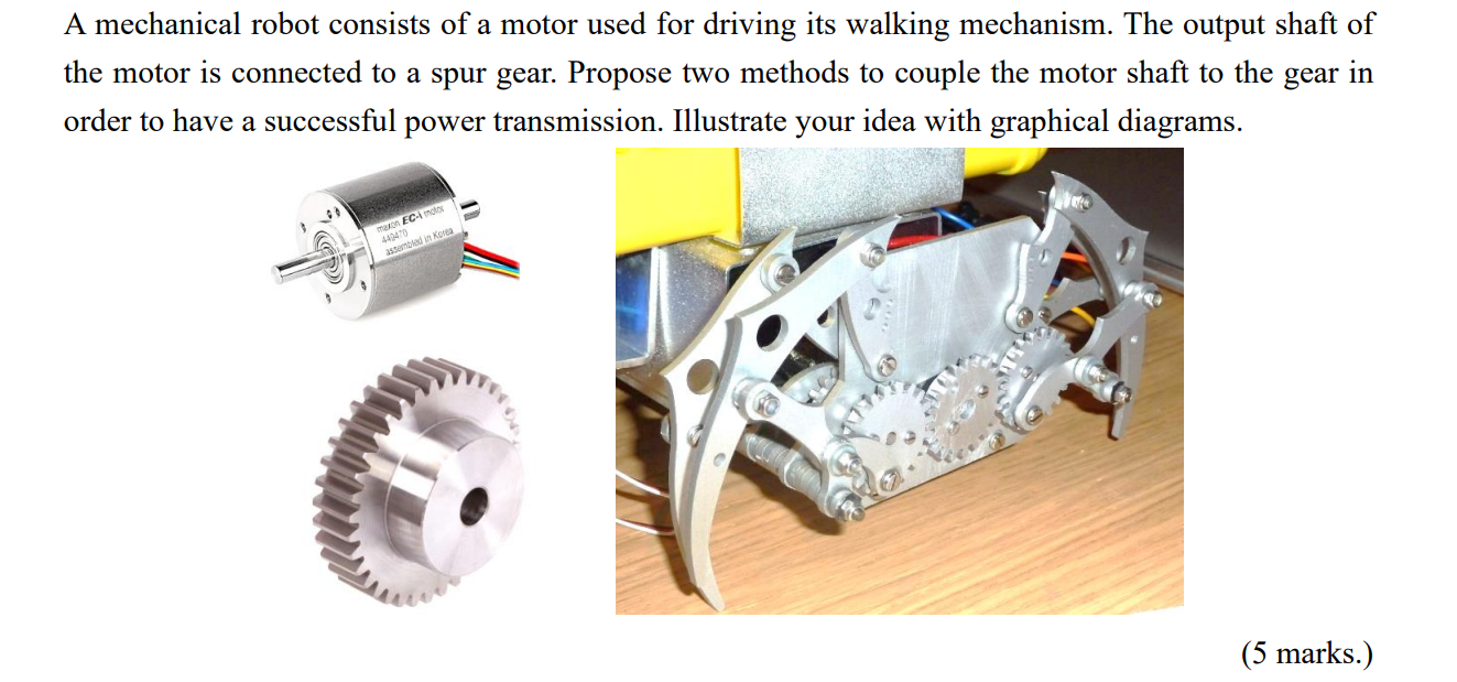 A mechanical robot consists of a motor used for