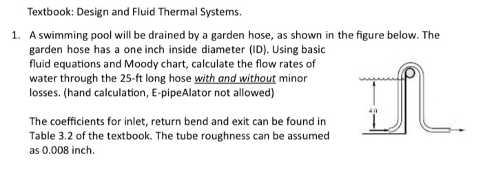 Textbook: Design and Fluid Thermal Systems. A