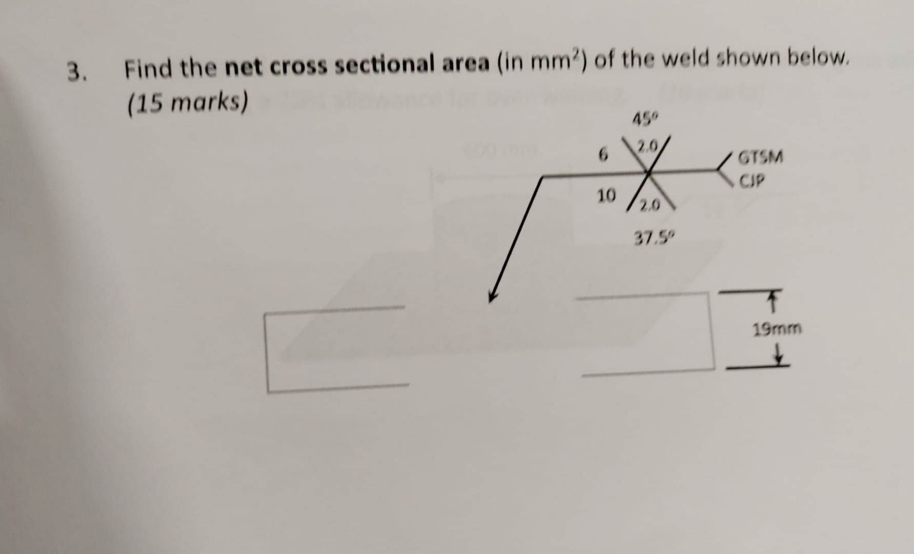 Find the net cross sectional area ( in m m 2 ) of