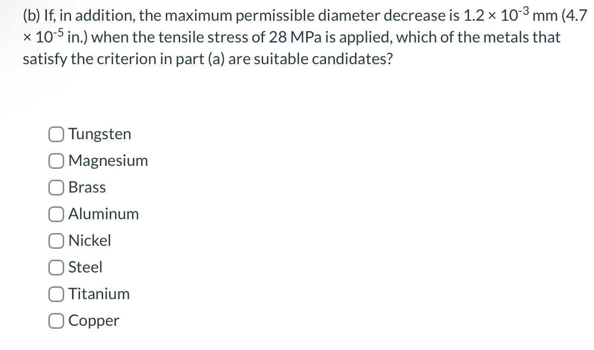 ( b ) If , in addition, the maximum permissible