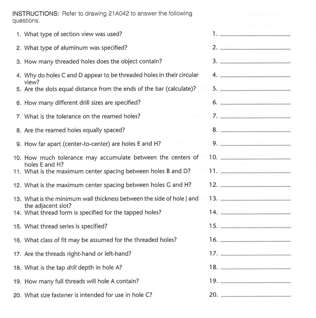 INSTRUCTIONS: Refer to drawing 2 1 A 0 4 2 to