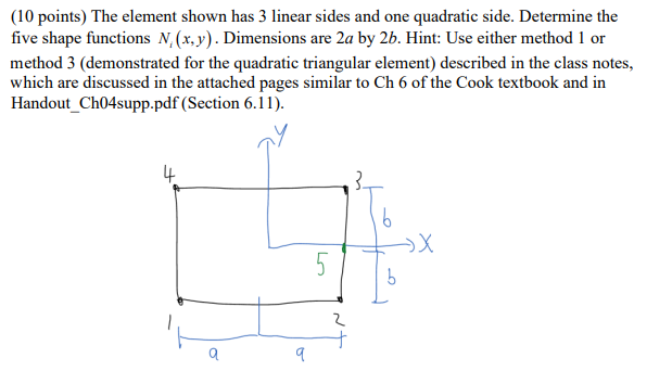 ( 1 0 points ) The element shown has 3 linear