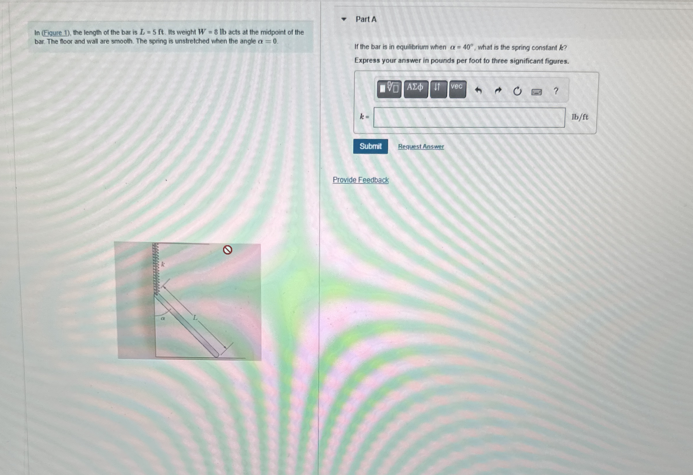 l n ( Figure 1 ) , the length of the bar is L = 5