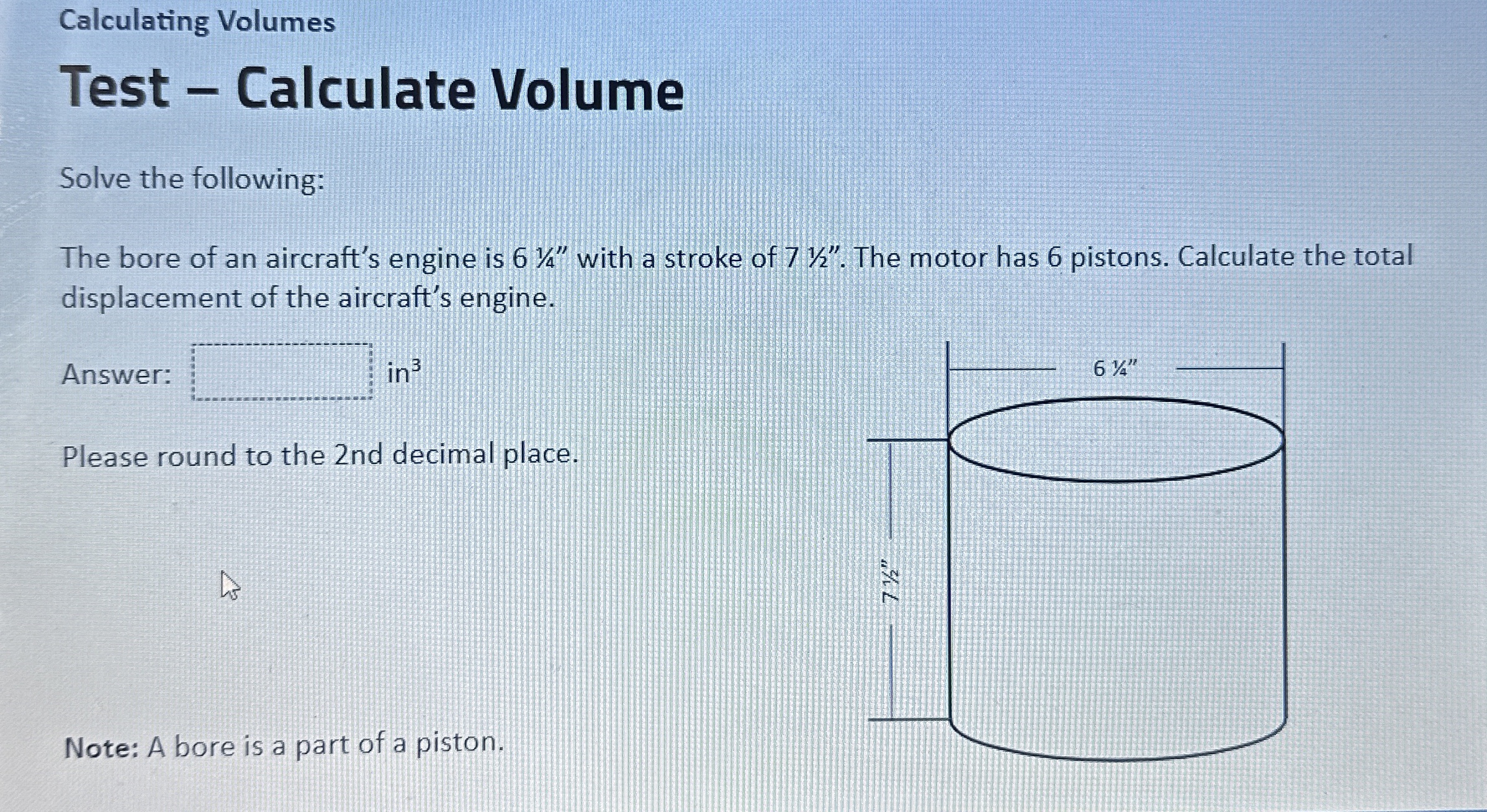 Calculating Volumes Test - Calculate Volume Solve
