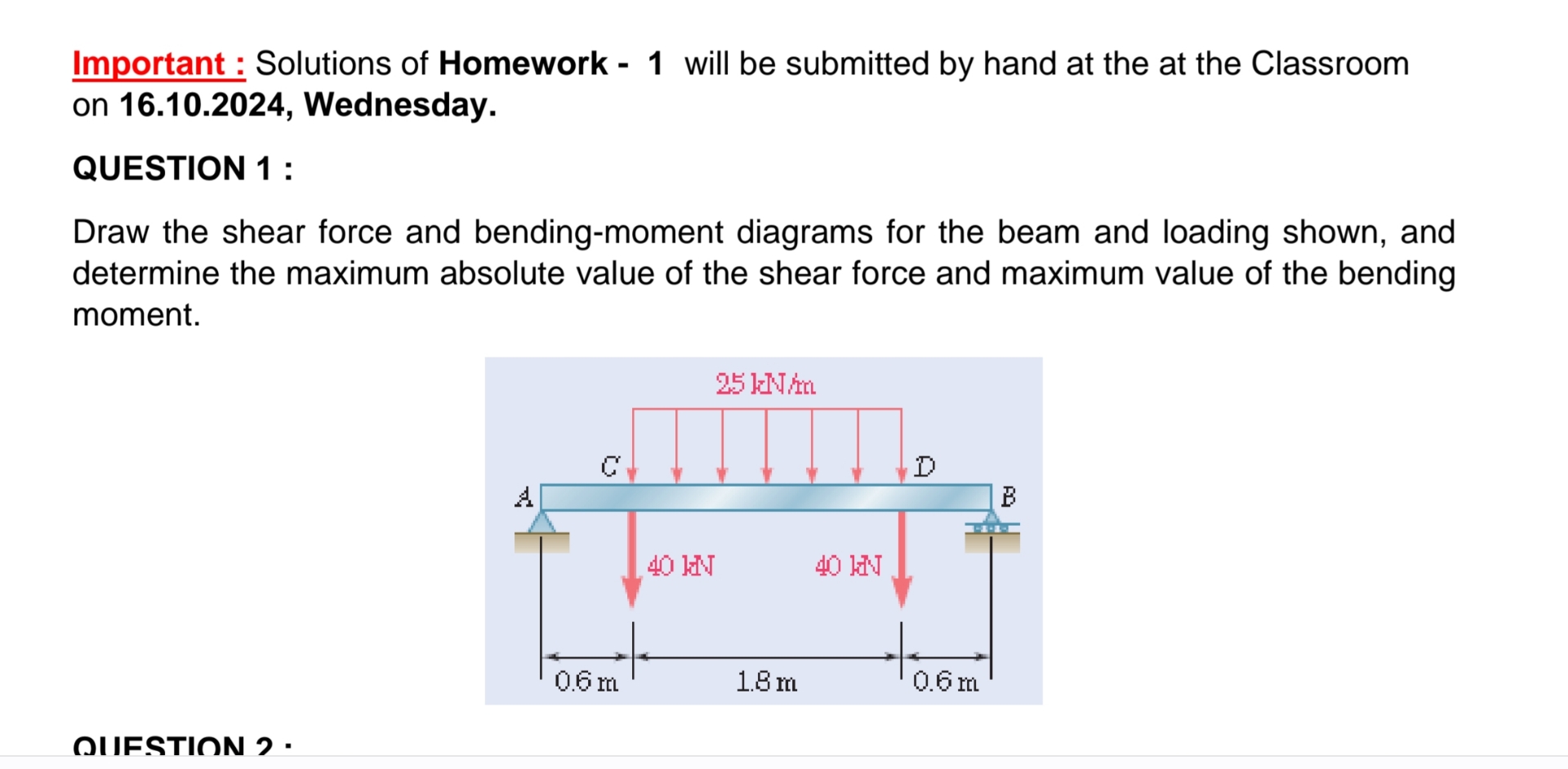 Important: Solutions of Homework - 1 will be