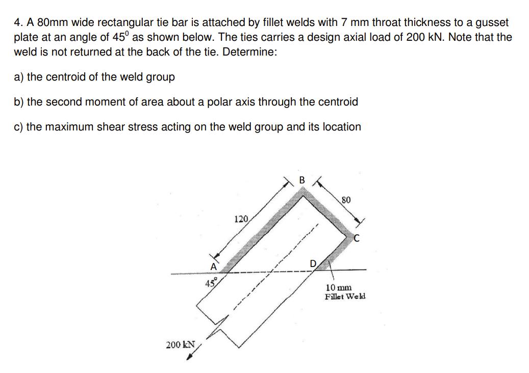 4 . A 8 0 mm wide rectangular tie bar is attached