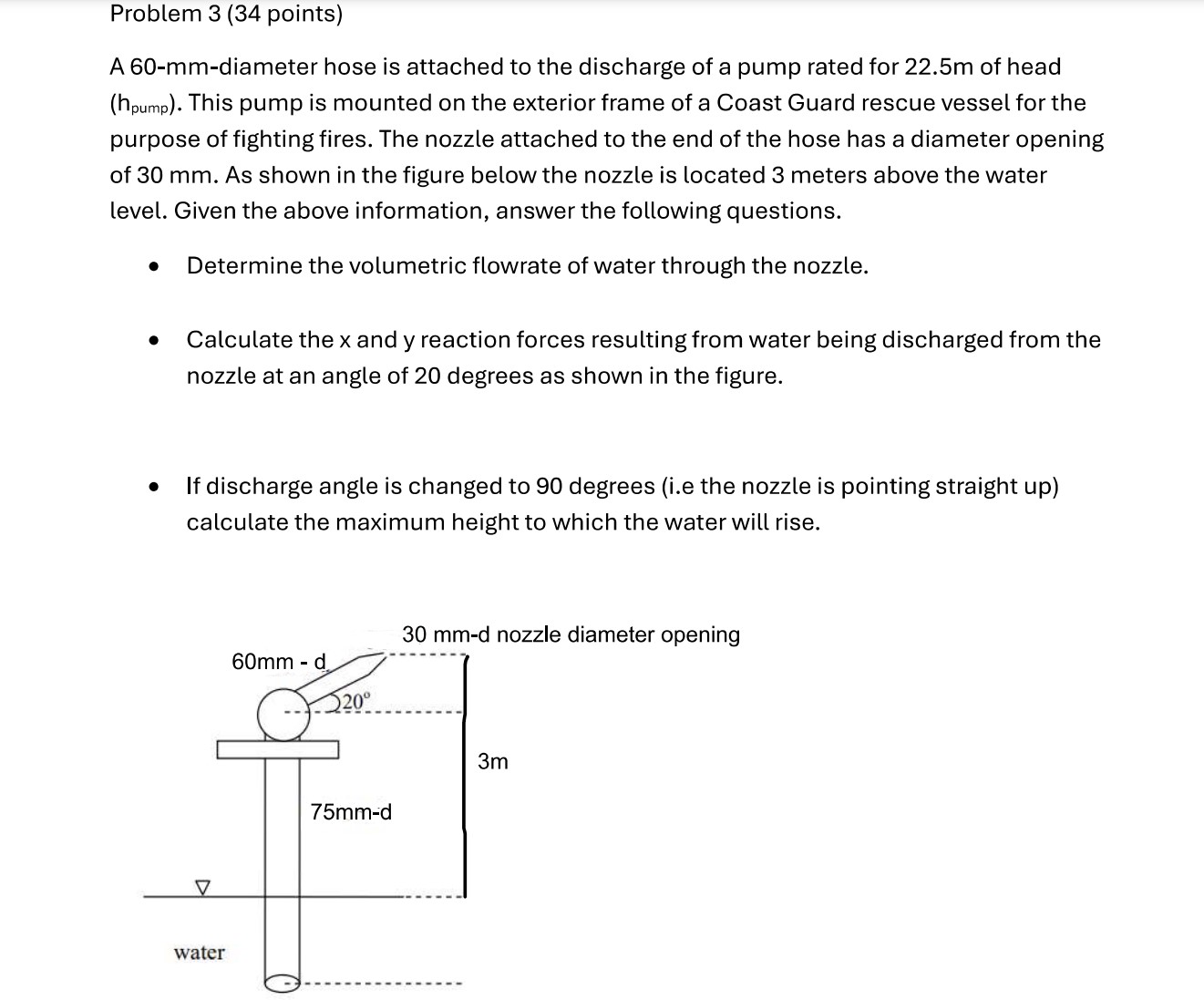 Problem 3 ( 3 4 points ) A 6 0 - mm - diameter
