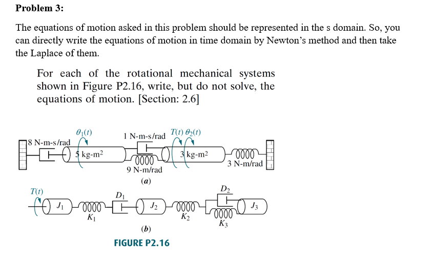 Problem 3 : The equations of motion asked in this