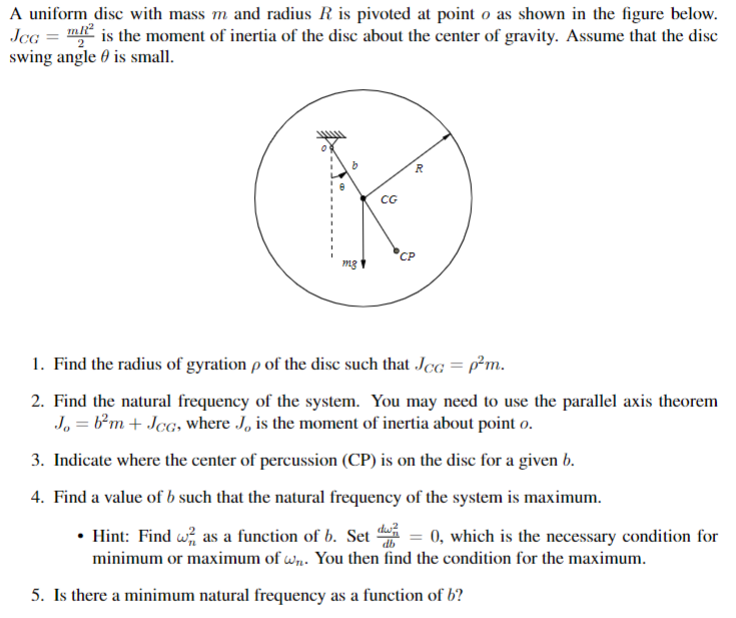 A uniform disc with mass m and radius R is