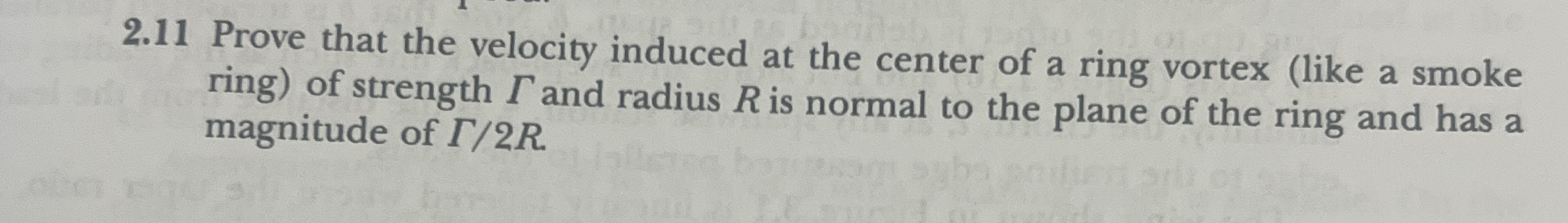 2 . 1 1 Prove that the velocity induced at the