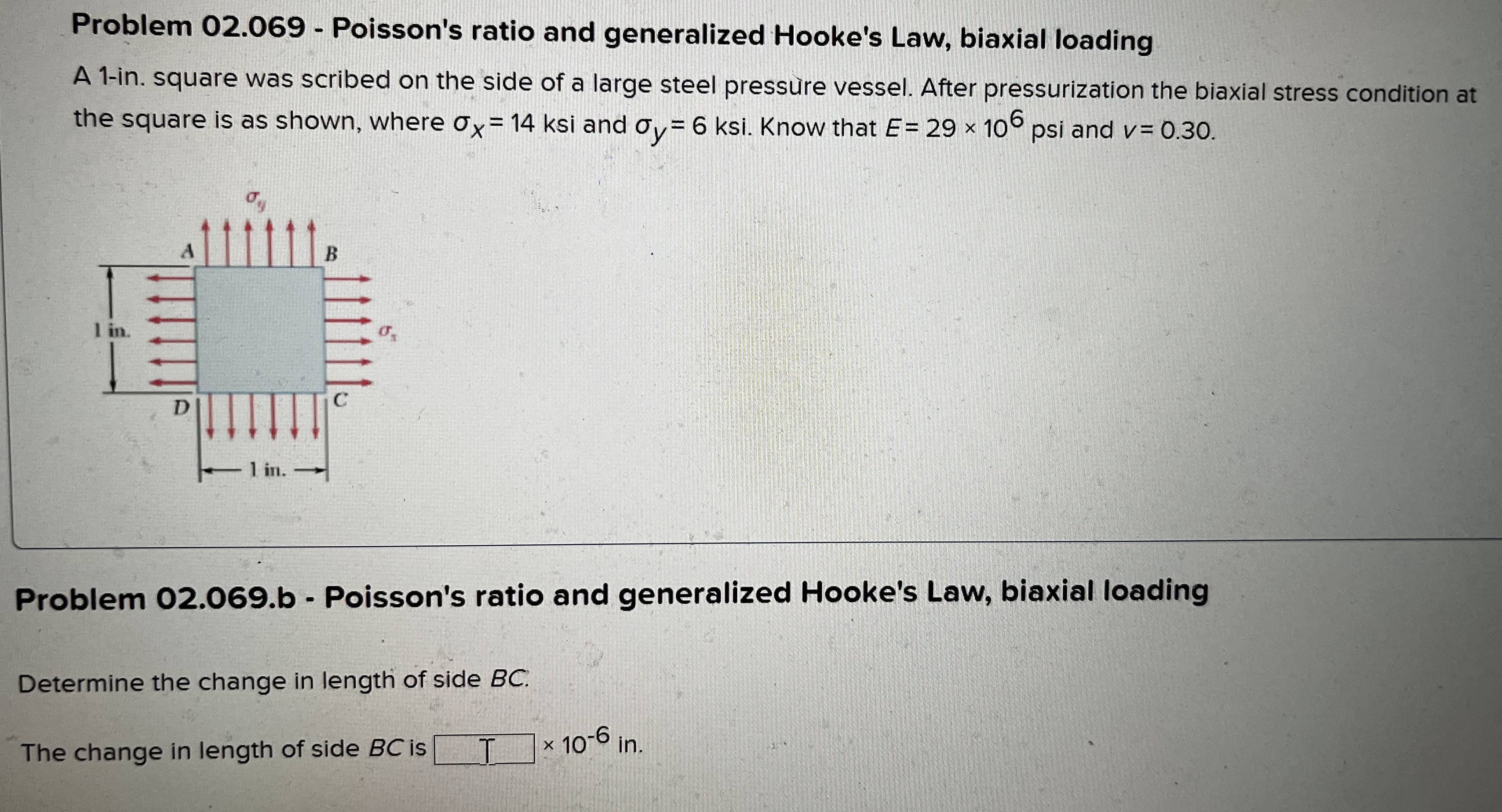 Problem 0 2 . 0 6 9 - Poisson's ratio and