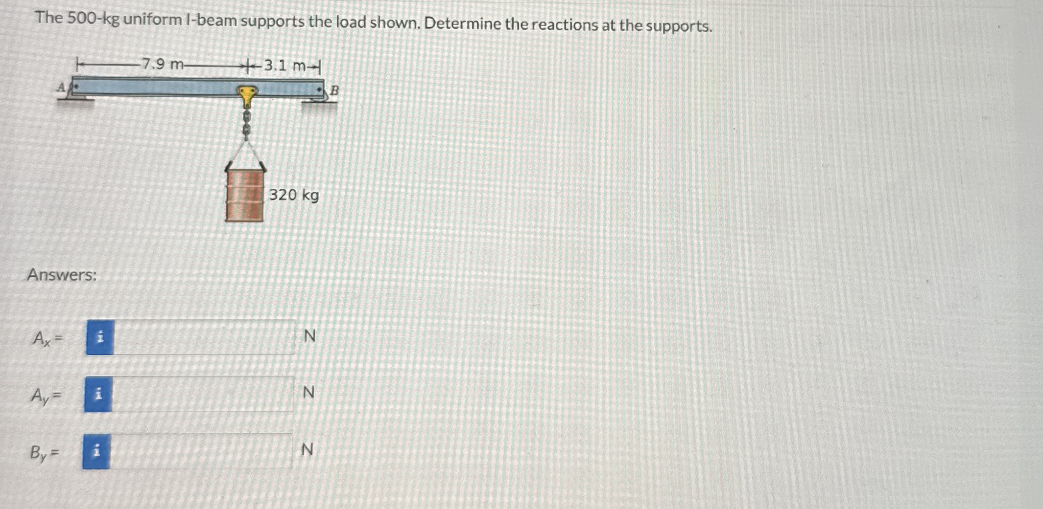 The 5 0 0 - kg uniform l - beam supports the load