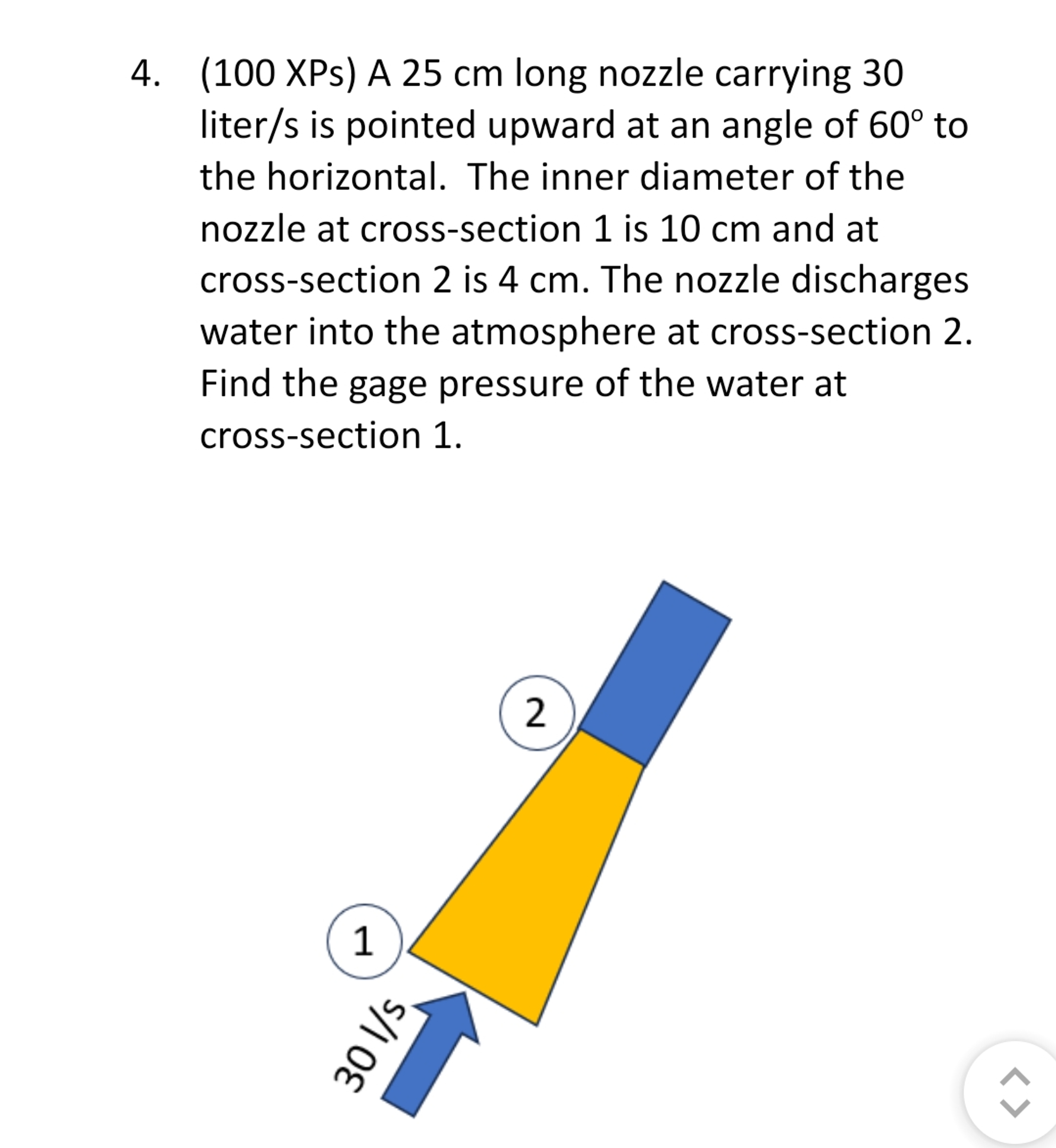 ( 1 0 0 XPs ) A 2 5 cm long nozzle carrying 3 0