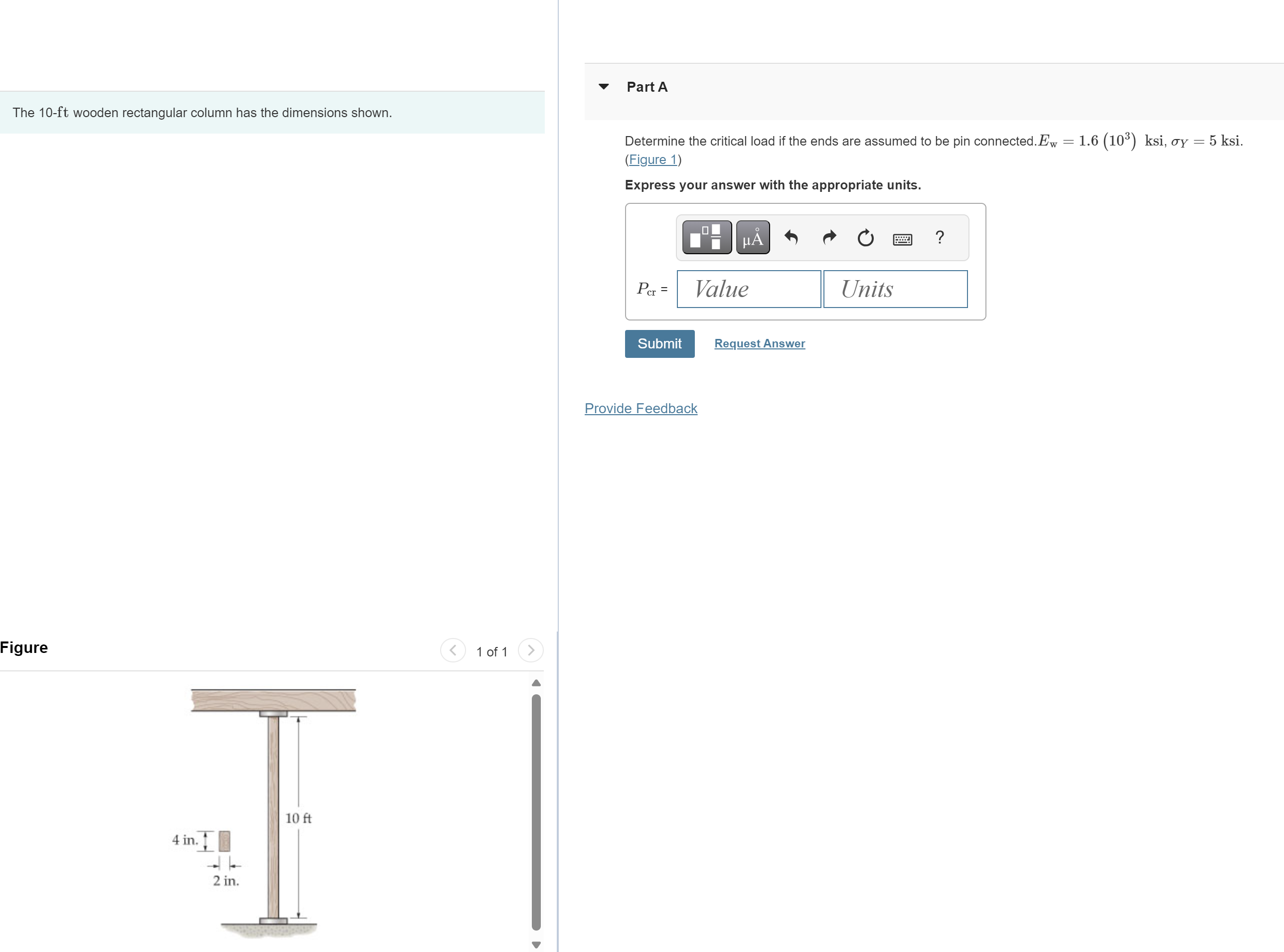 The 1 0 - ft wooden rectangular column has the