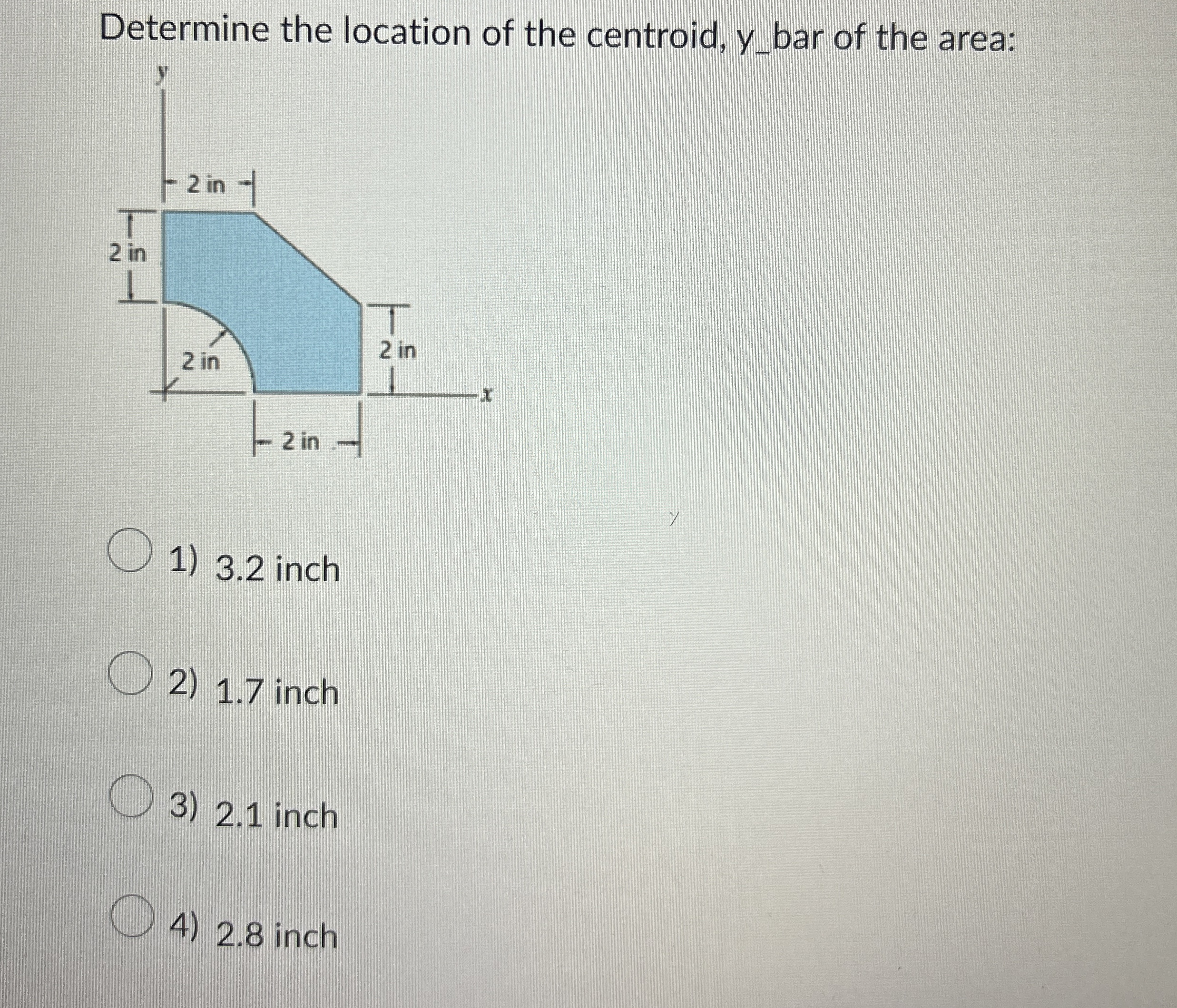 Determine the location of the centroid, y - bar