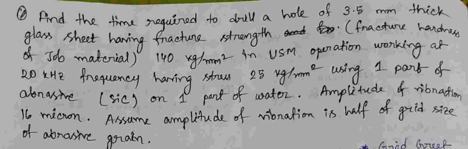 ( 1 ) Find the time reguired to drill a hole of 3