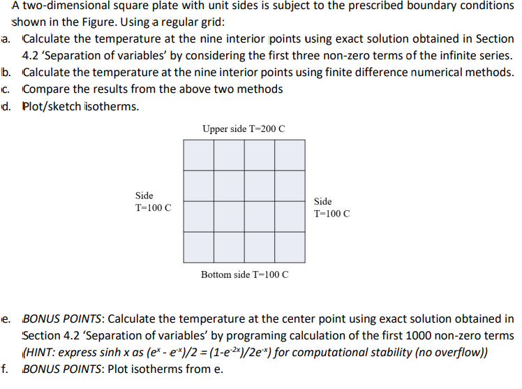 A two - dimensional square plate with unit sides