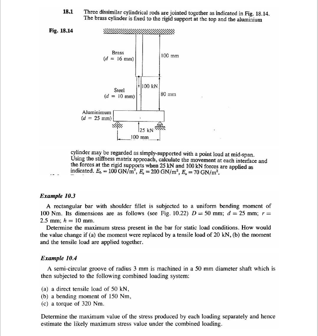 1 8 . 1 Three dissimilar cylindrical rods are