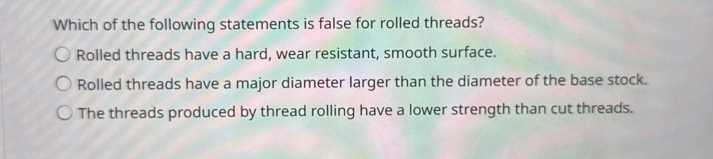 Which of the following statements is false for