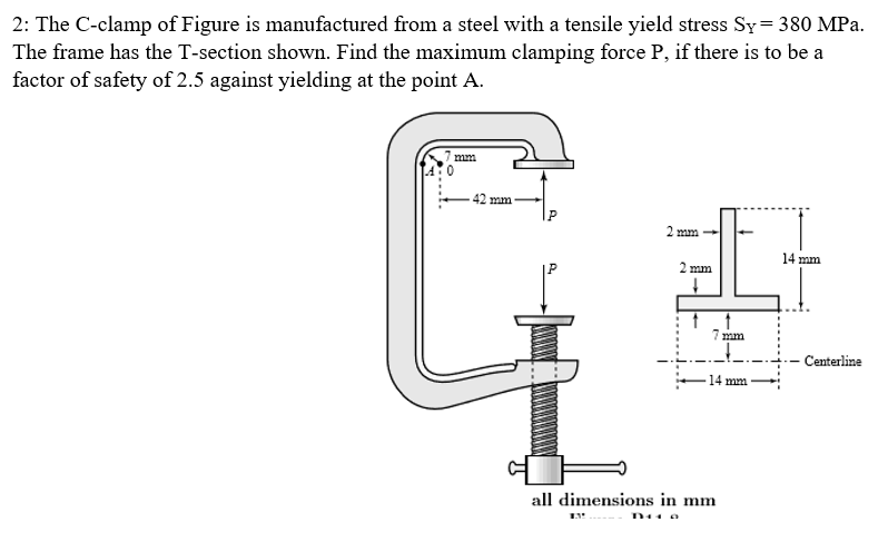 2 : The C - clamp of Figure is manufactured from