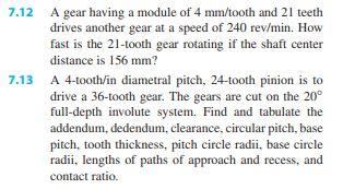 PROBLEM 1 0 A gear having a module of 4 mm /