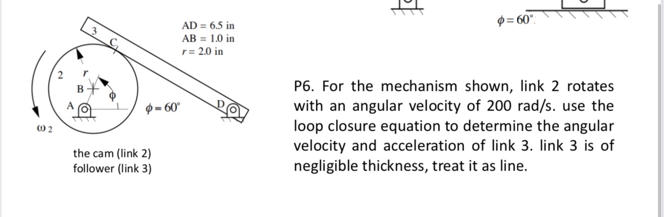 the cam ( link 2 ) follower ( link 3 ) P 6 . For