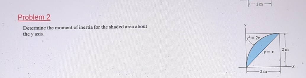 Problem 2 Determine the moment of inertia for the