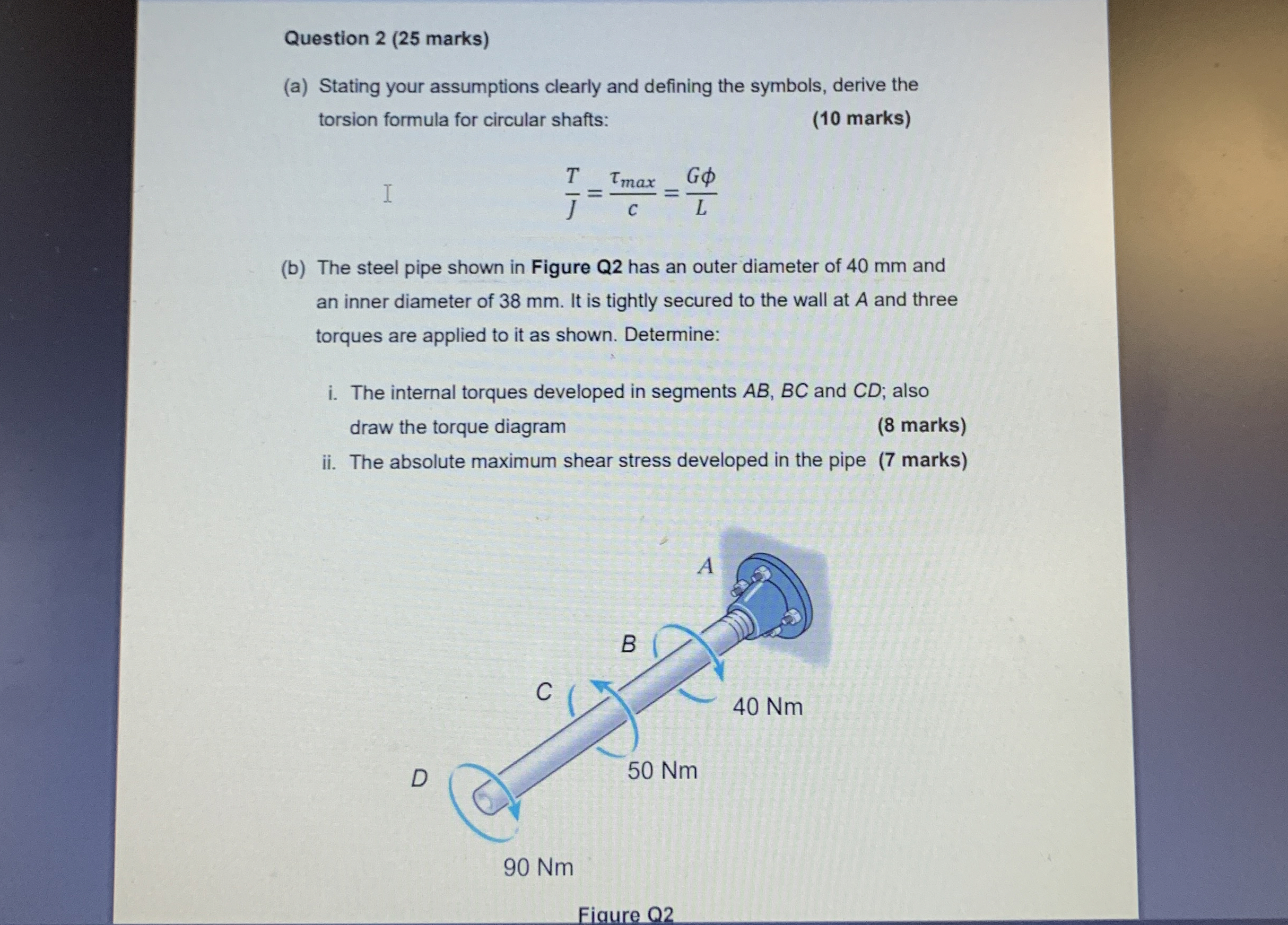Question 2 ( 2 5 marks ) ( a ) Stating your