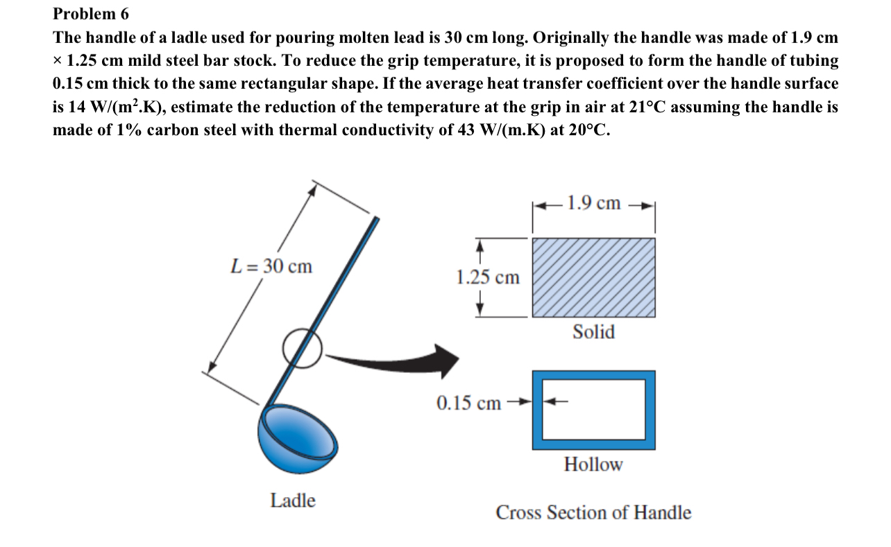 Problem 6 The handle of a ladle used for pouring