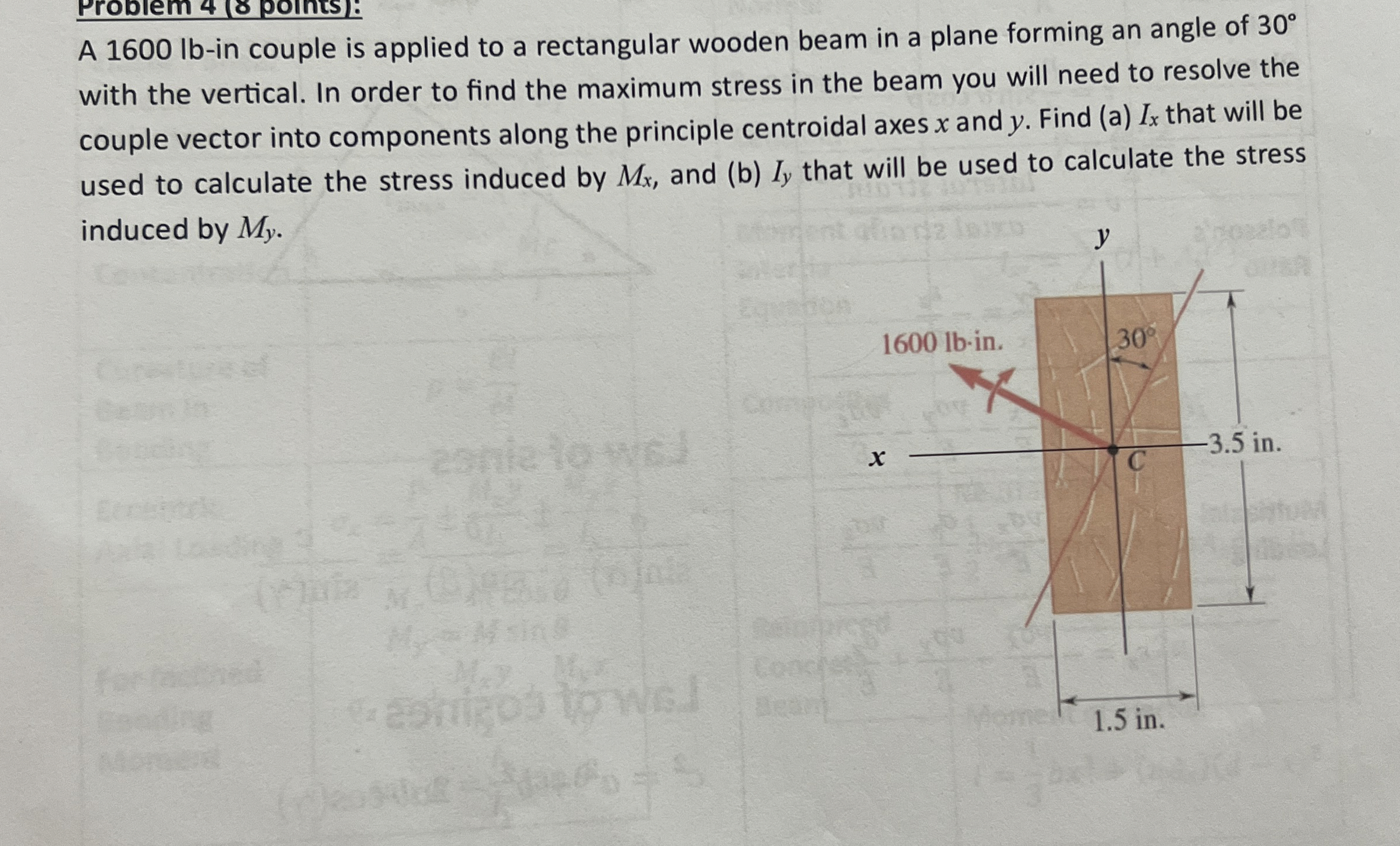 A 1 6 0 0 lb - in couple is applied to a