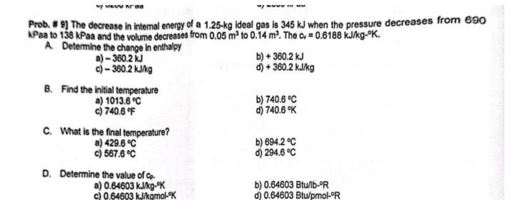 " vavy mrad Prob. # 9 ) The decrease in intemal