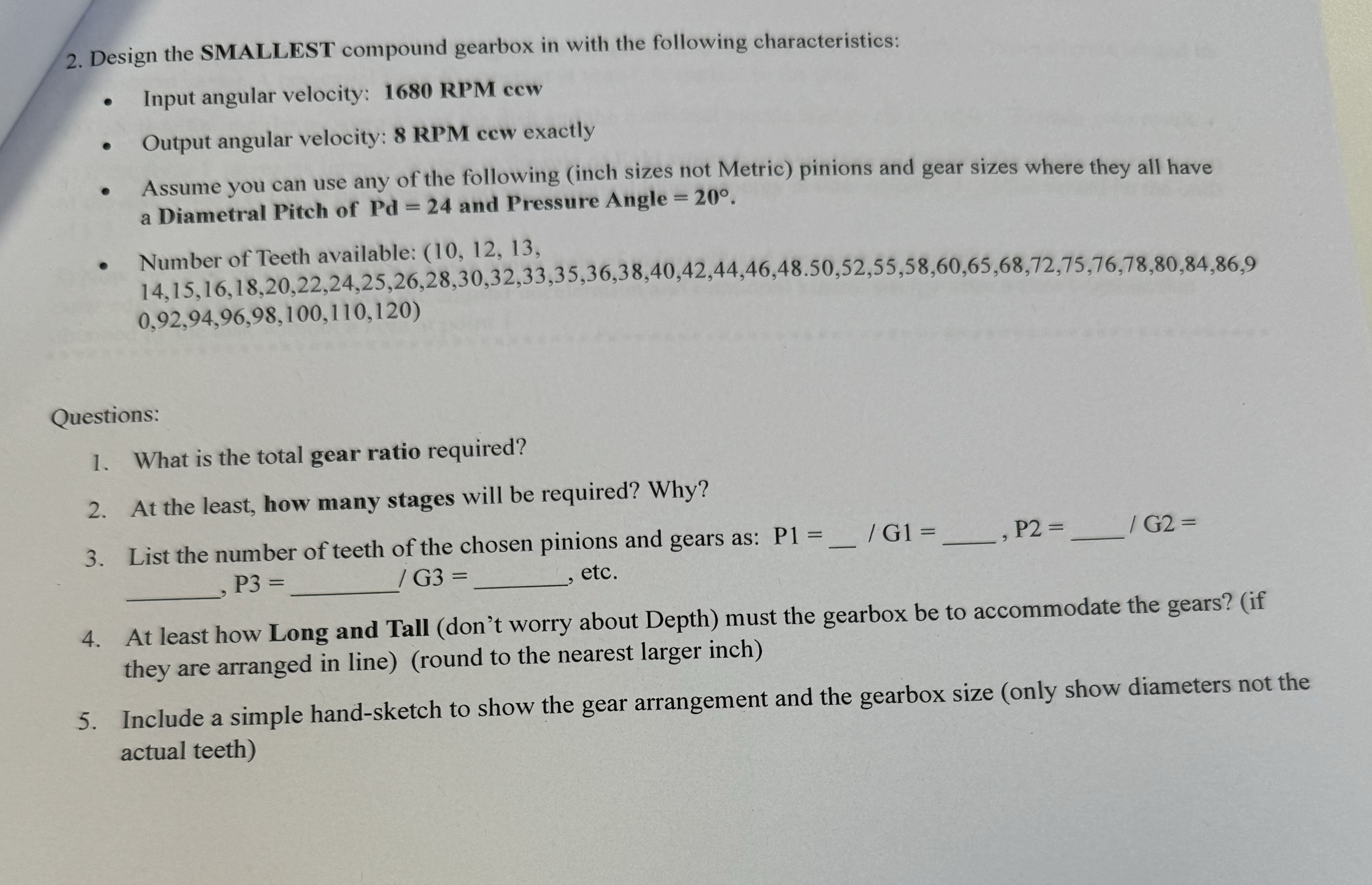 Design the SMALLEST compound gearbox in with the