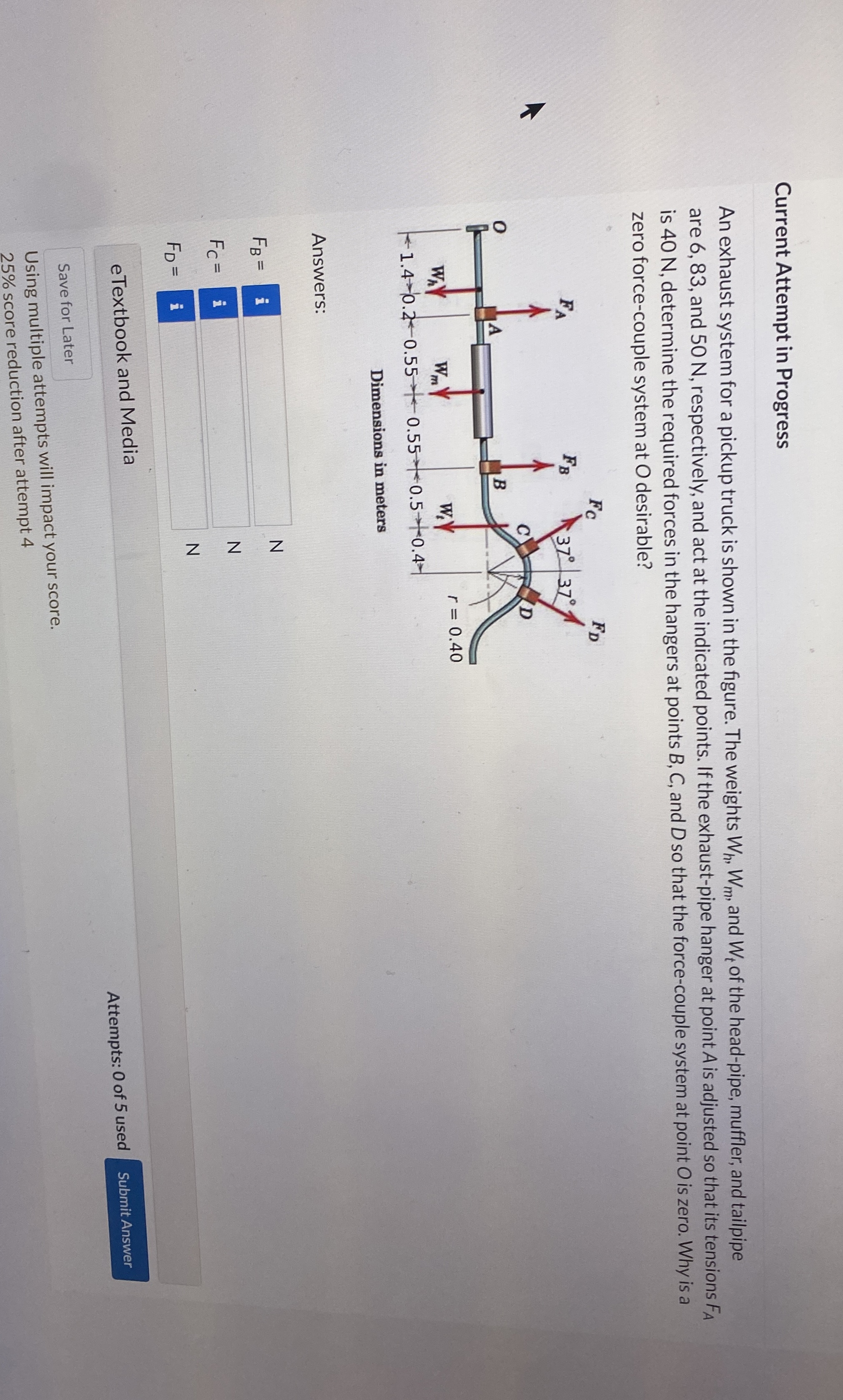 Current Attempt in Progress An exhaust system for