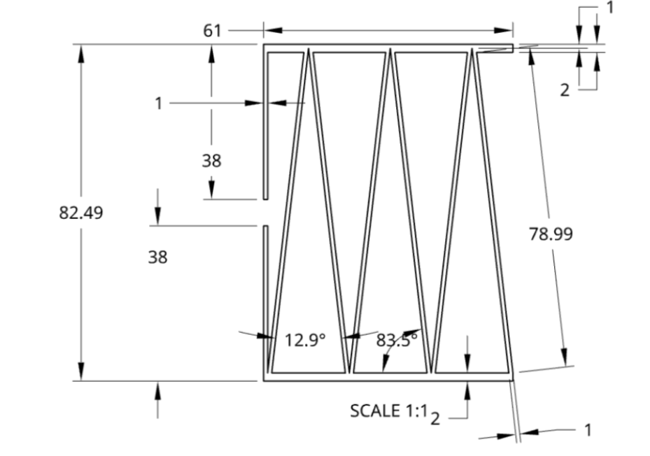 Attached is a cross section design for a