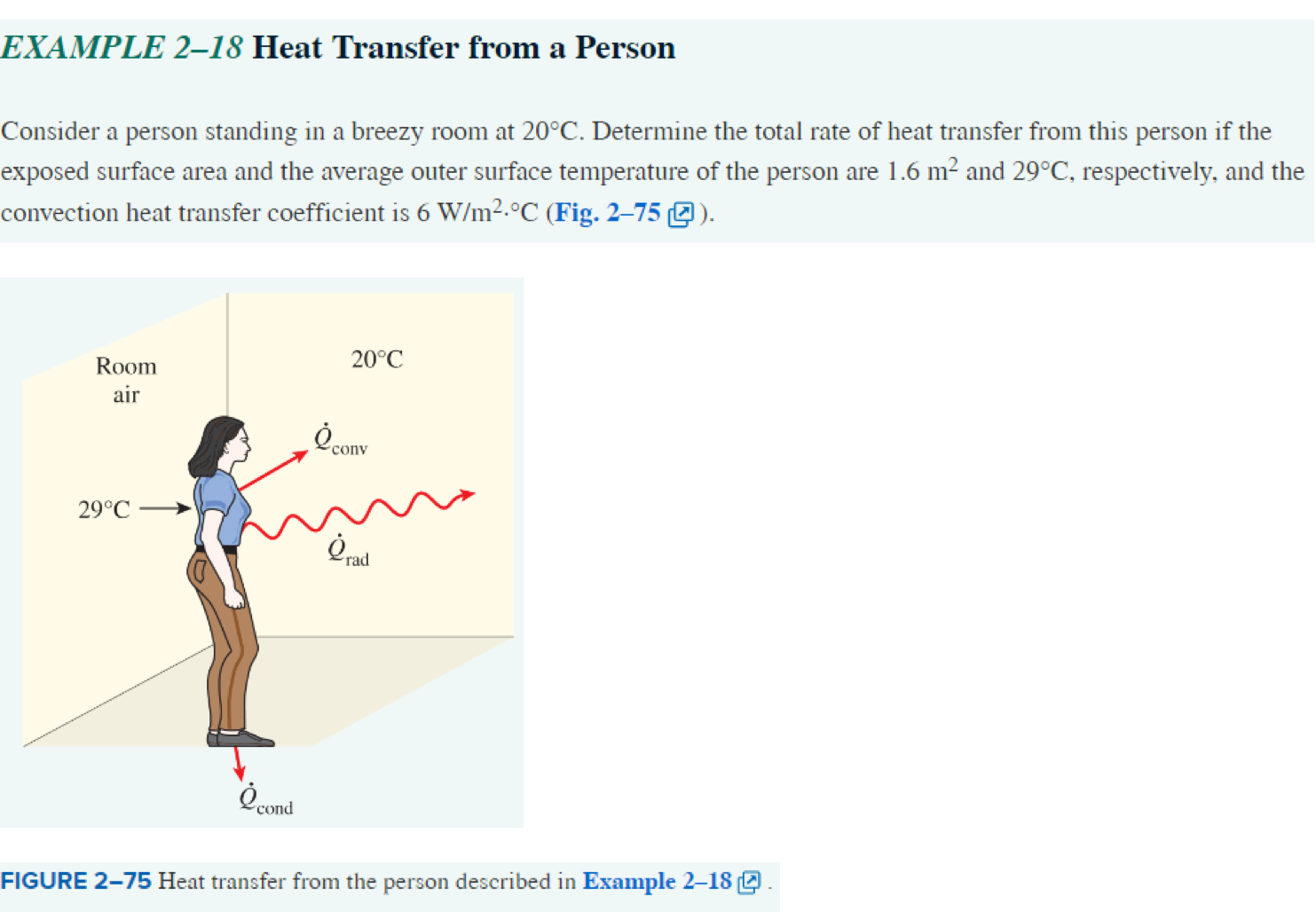 EXAMPLE 2 - 1 8 Heat Transfer from a Person