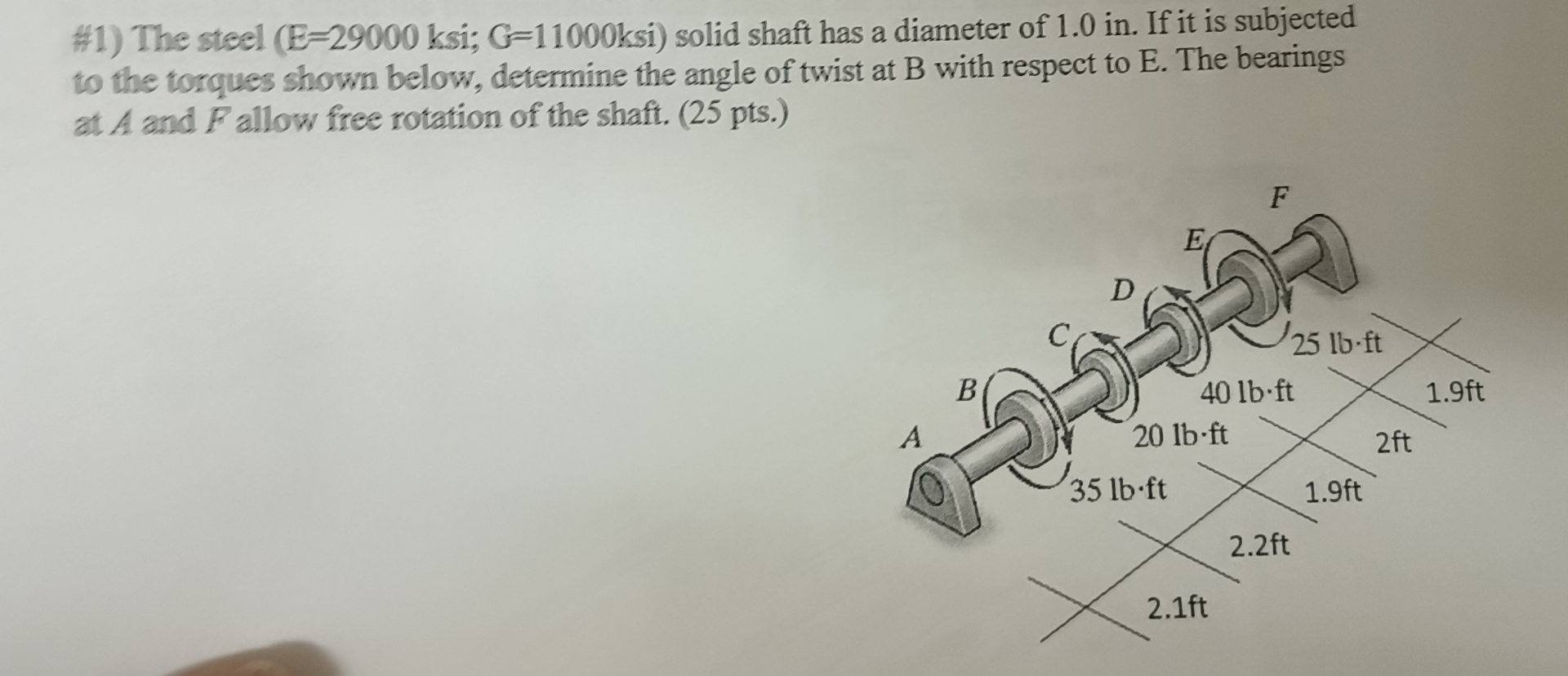 # 1 ) The steel ( E = 2 9 0 0 0 ksi; G = 1 1 0 0