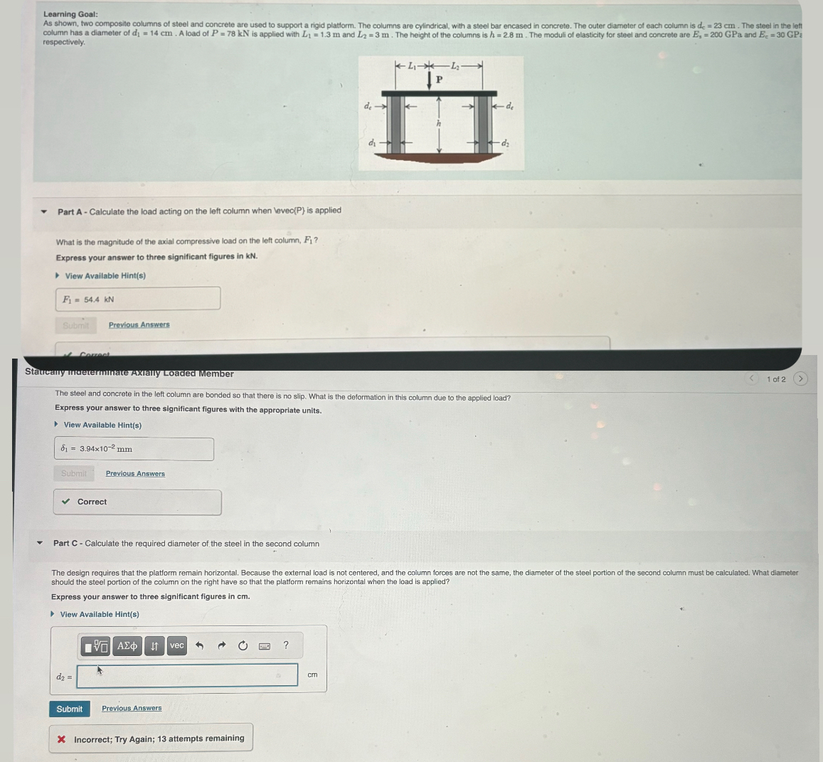 Statuany mueterminate Axtany Loaded Member The