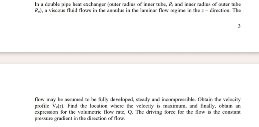 In a double pipe heat exchanger ( outer radius of