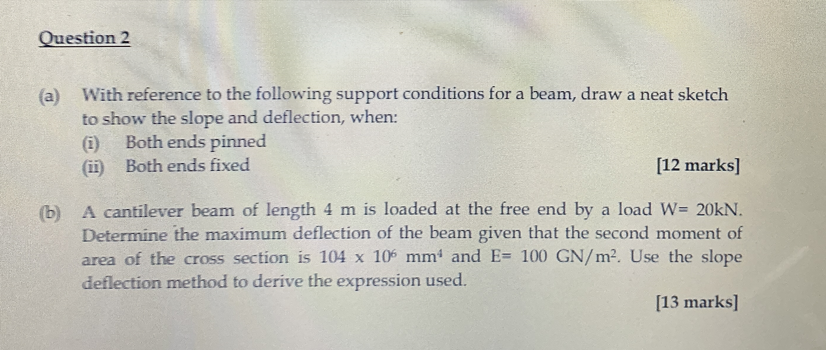 Question 2 ( a ) With reference to the following