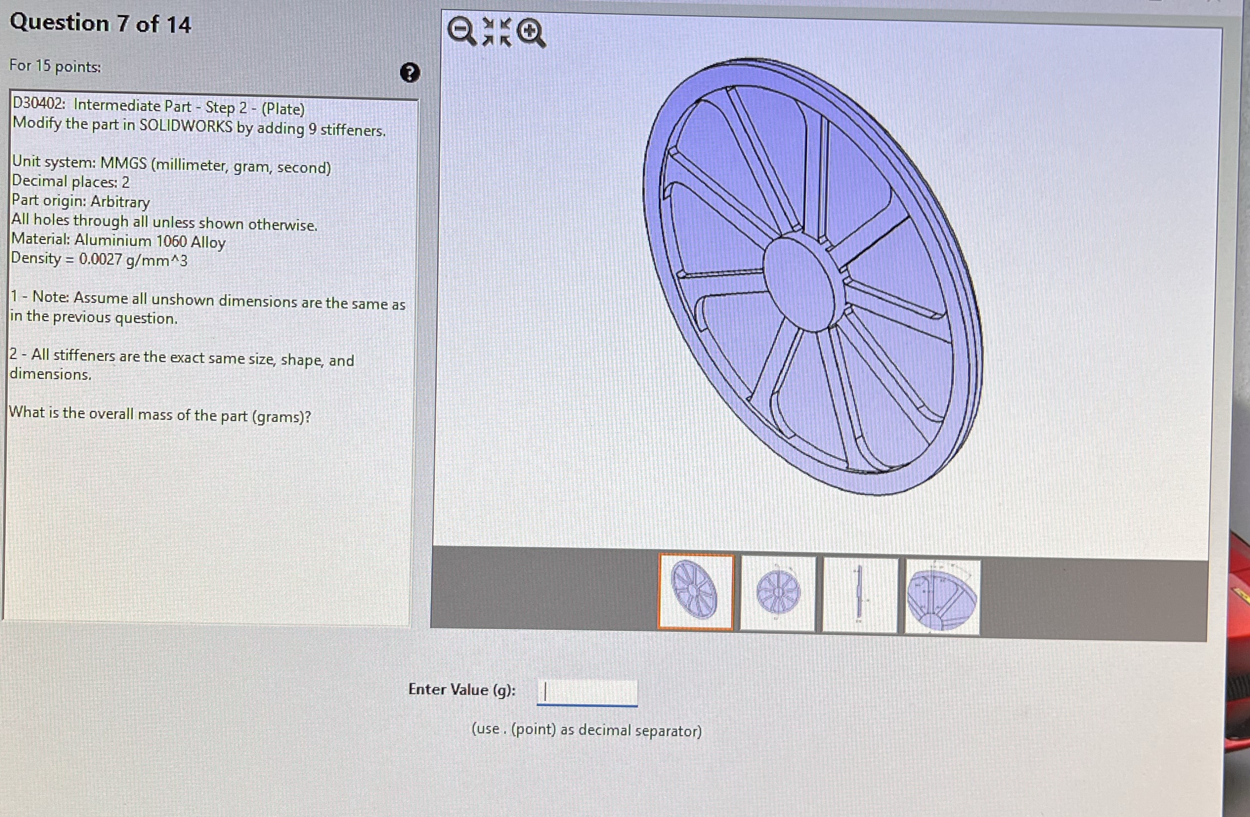 Question 6 of 1 4 For 1 5 points: D 3 0 4 0 1 :