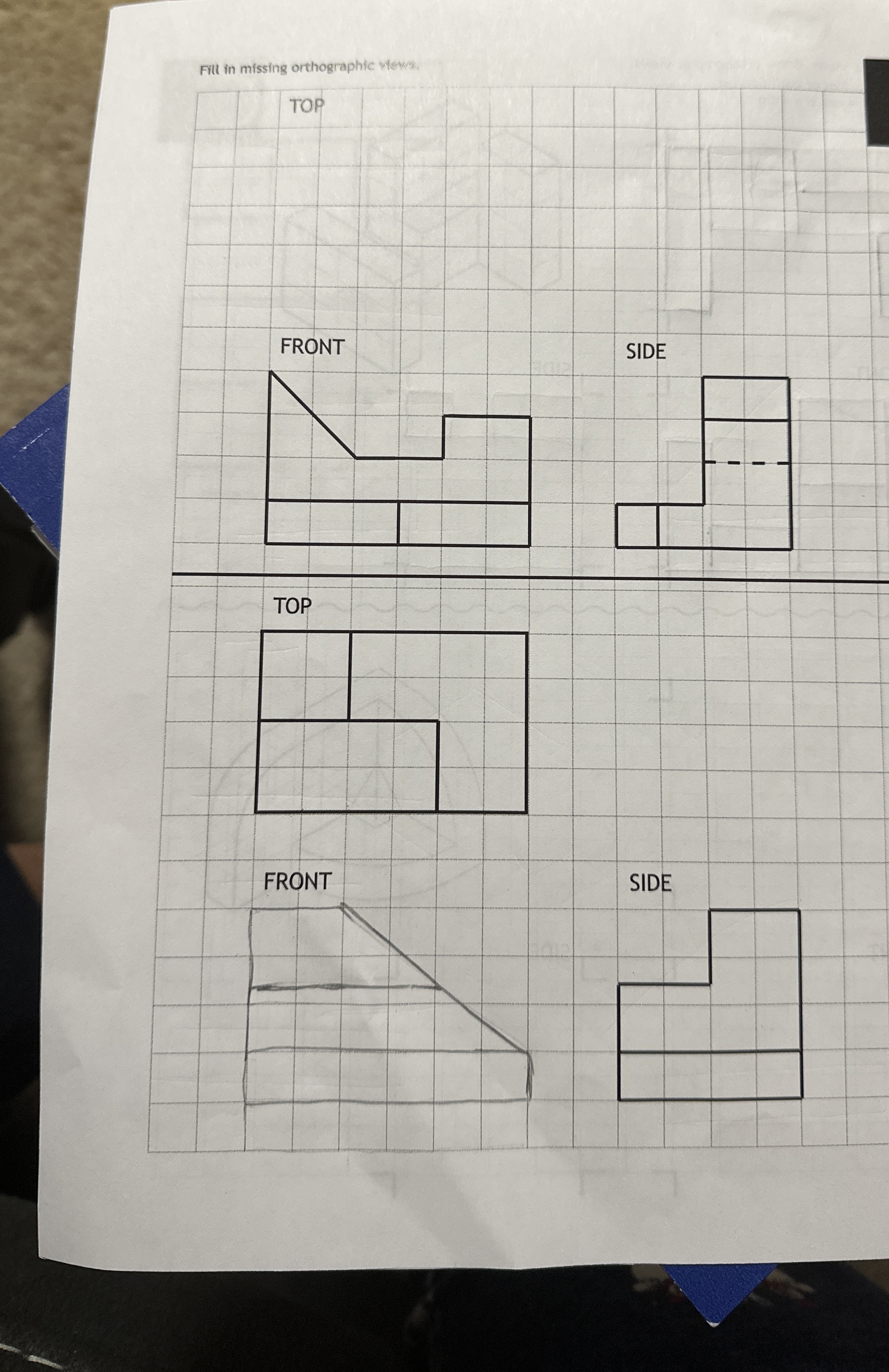 Fill in missing orthographic vierves