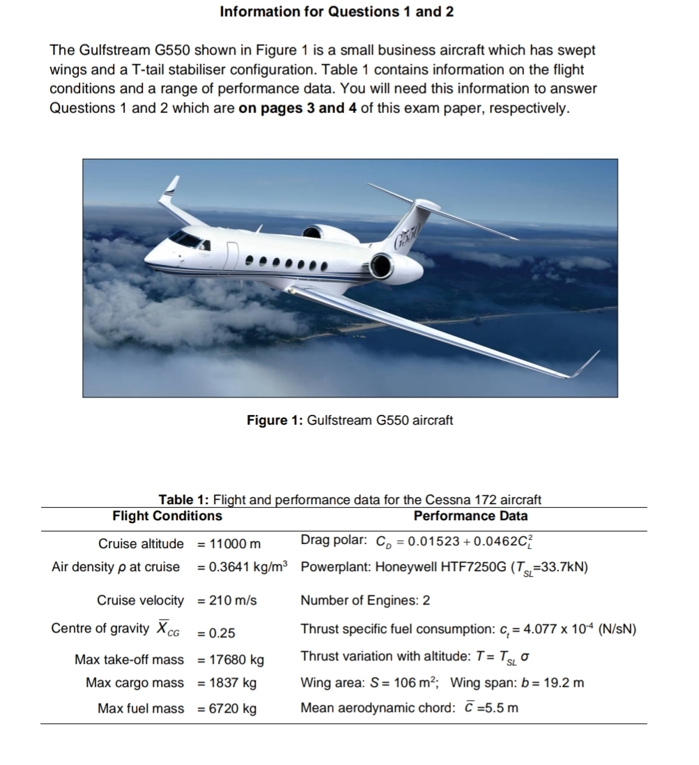 2 . The aircraft shown in Figure 1 lands at a