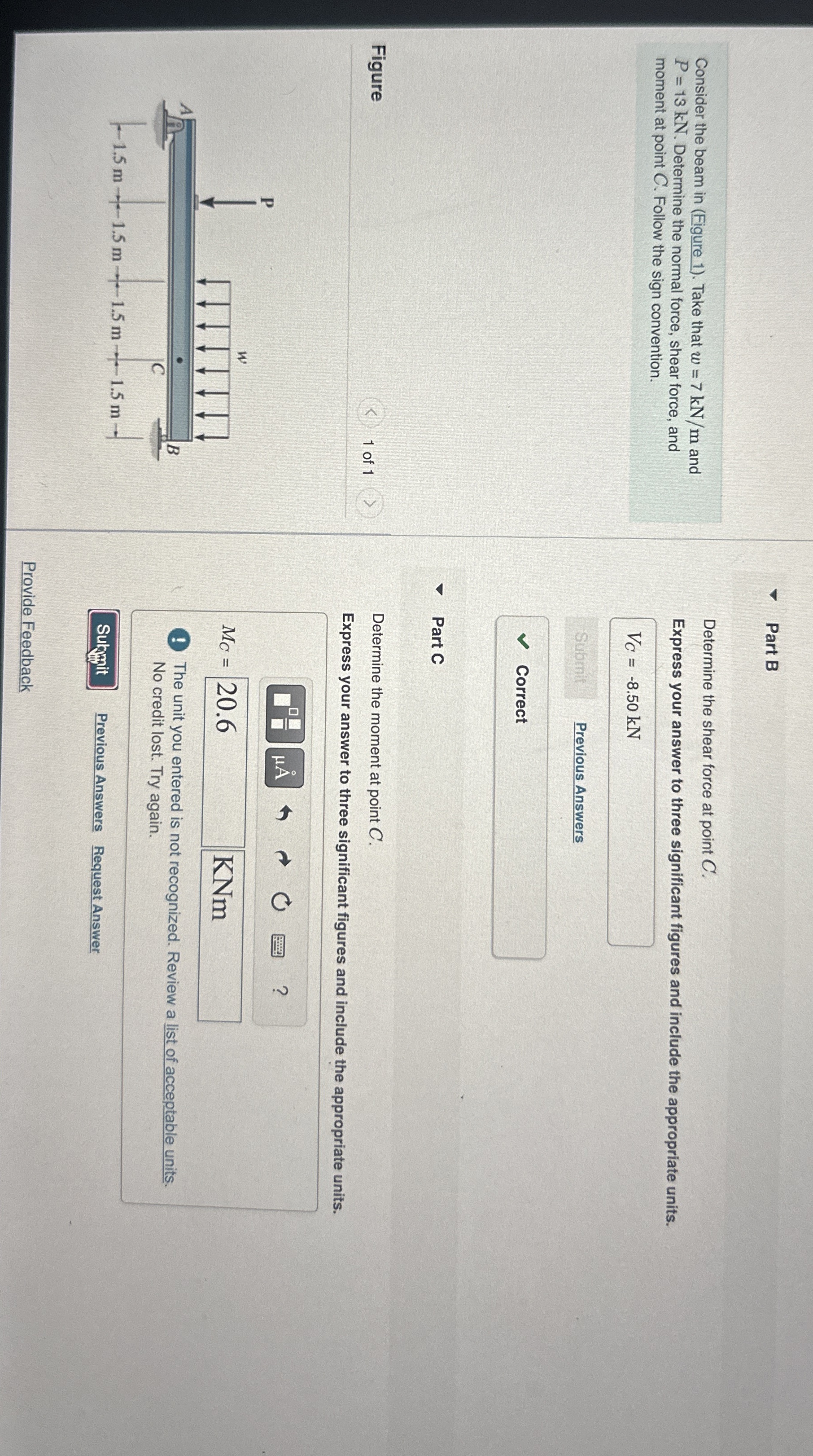 Part B Consider the beam in ( Figure 1 ) . Take