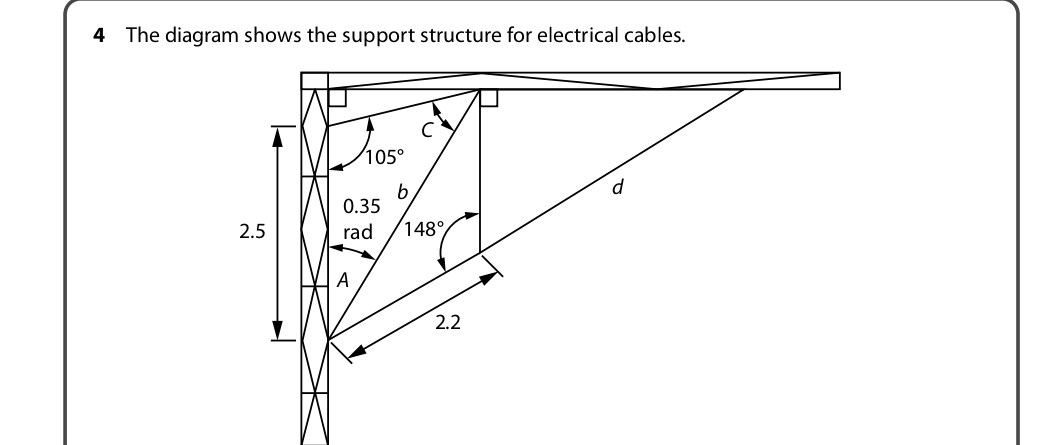 I need length for b and d