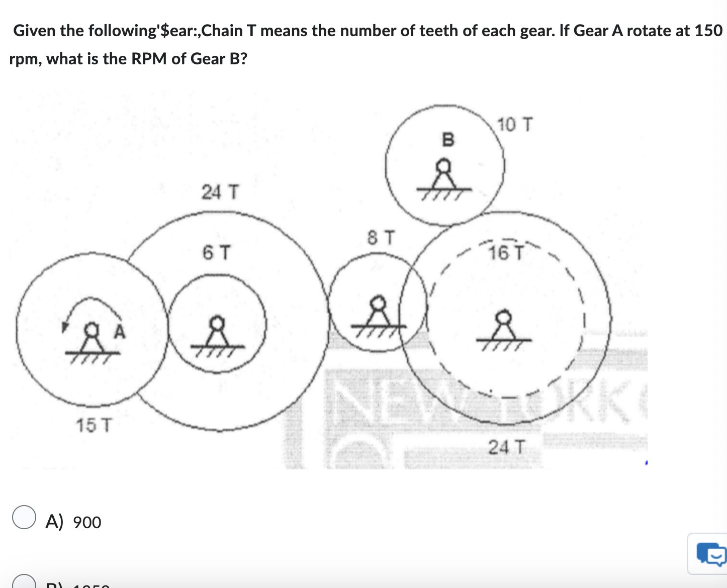 Given the following'$ear:,Chain T means the