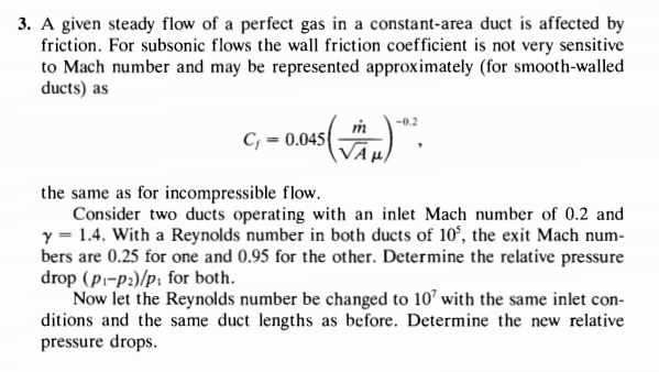 A given steady flow of a perfect gas in a