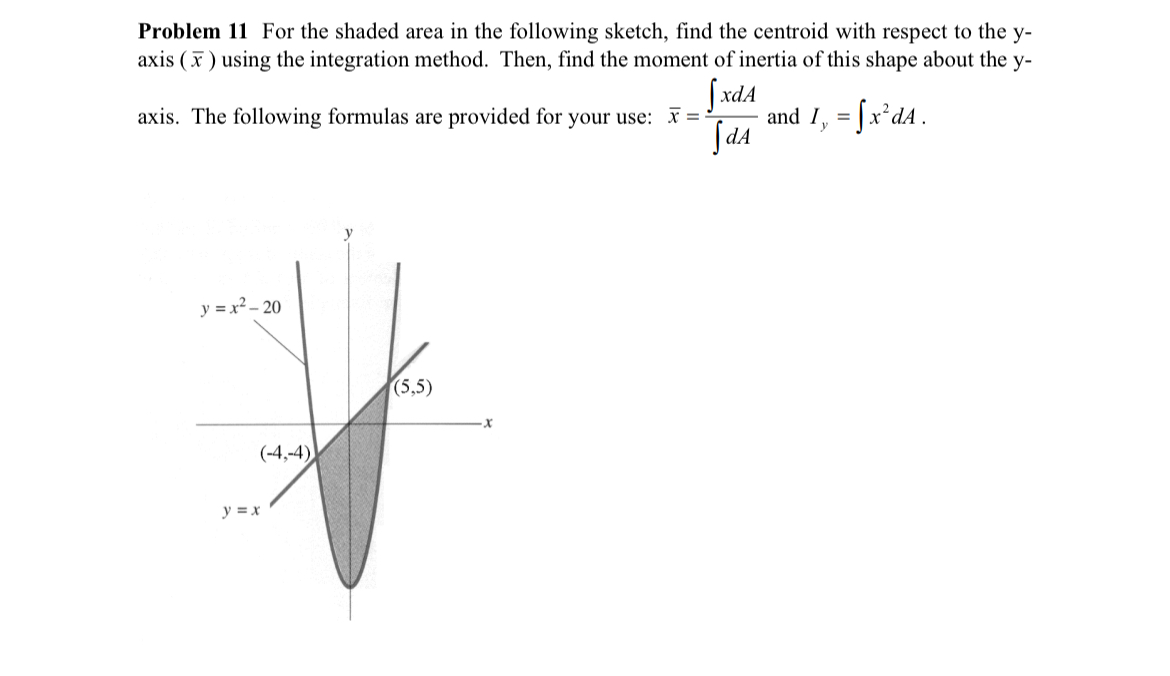 Problem 1 1 For the shaded area in the following